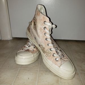 Embroidered high top Converse sneakers